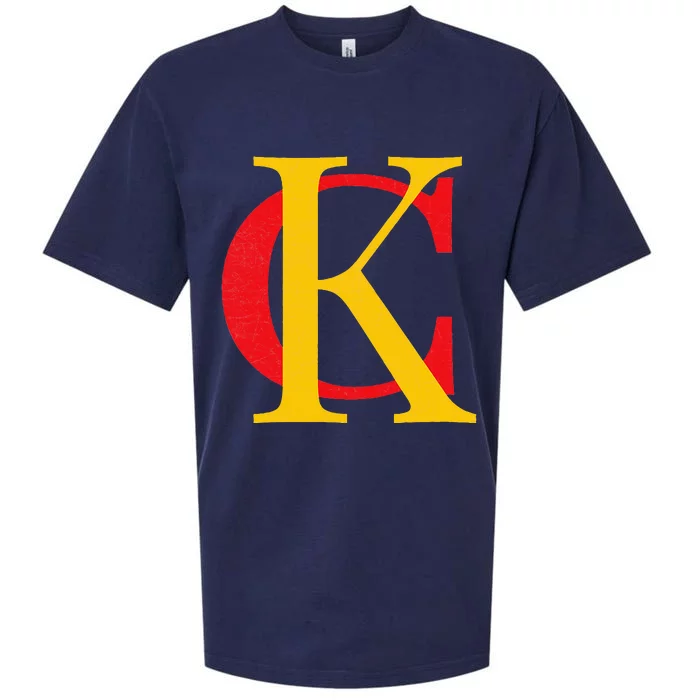 Kc Kansas City Red Yellow & Black Kc Classic Kc Initials Sueded Cloud Jersey T-Shirt