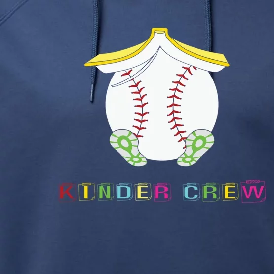 Kindergarten Kinder Crew Baseball First Day Kindergarten Gift Performance Fleece Hoodie