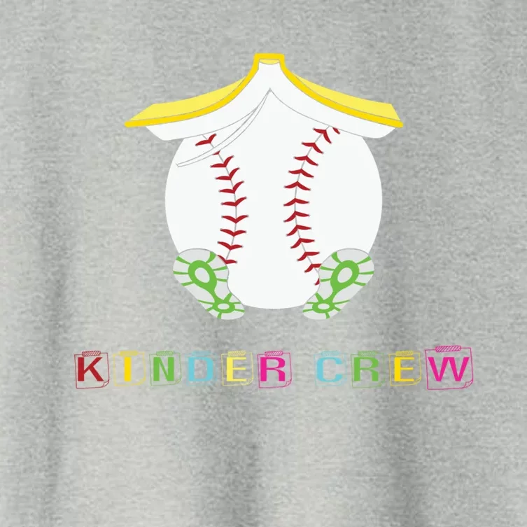 Kindergarten Kinder Crew Baseball First Day Kindergarten Gift Women's Crop Top Tee