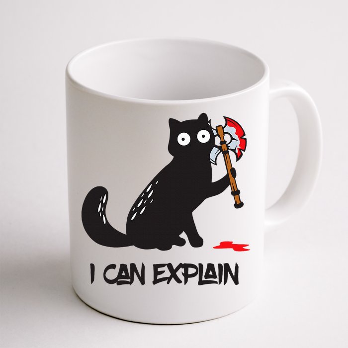 Killer Kitty caught in the act Funny Murder Cat Front & Back Coffee Mug