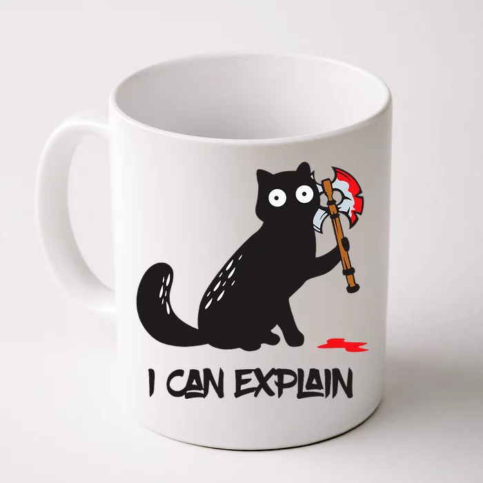 Killer Kitty caught in the act Funny Murder Cat Front & Back Coffee Mug