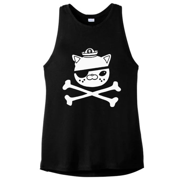 Kids Kwazii Cute Funny Pirate Cat Kids Ladies Tri-Blend Wicking Tank