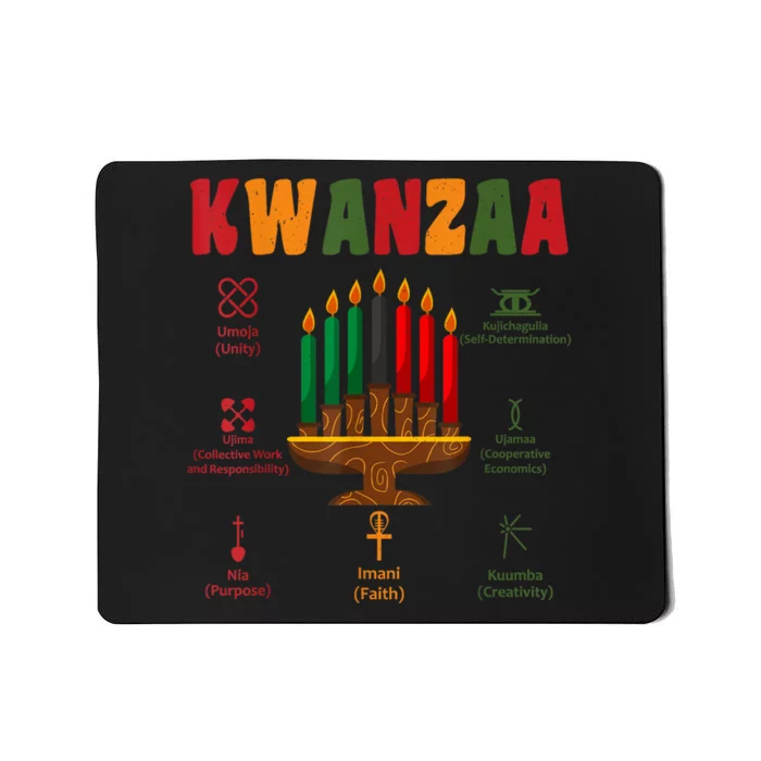 Kwanzaa Kinara Candles Seven Principles African Kwanzaa Mousepad