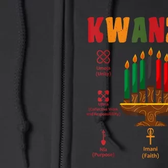 Kwanzaa Kinara Candles Seven Principles African Kwanzaa Full Zip Hoodie