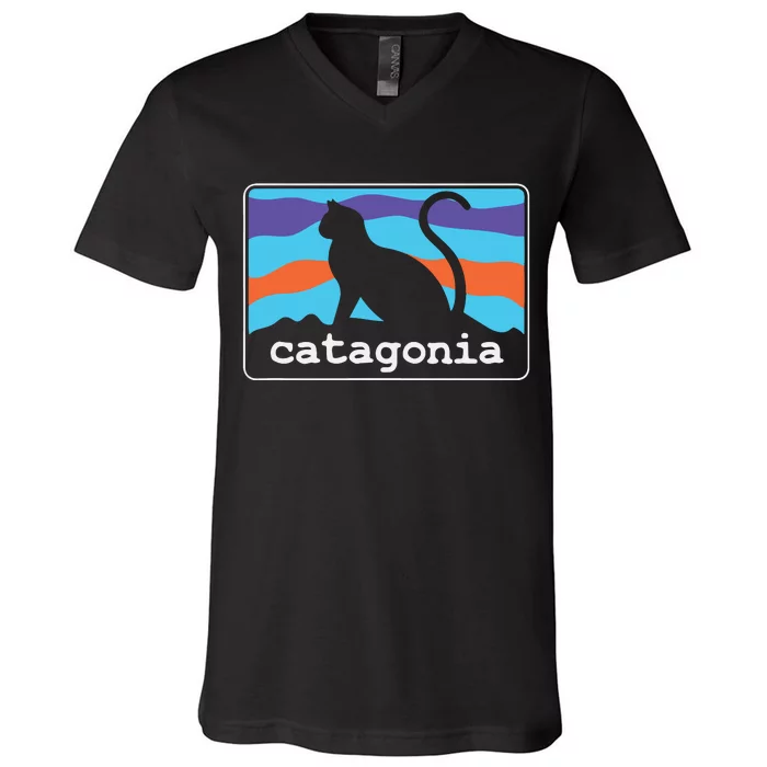 Kitty Kitten Cats Catagonia V-Neck T-Shirt