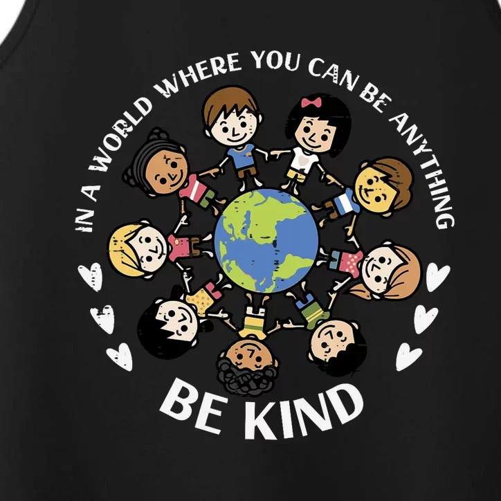 Kind Kids Earth Anti Bullying Unity Day Orange Boy Girl Performance Tank