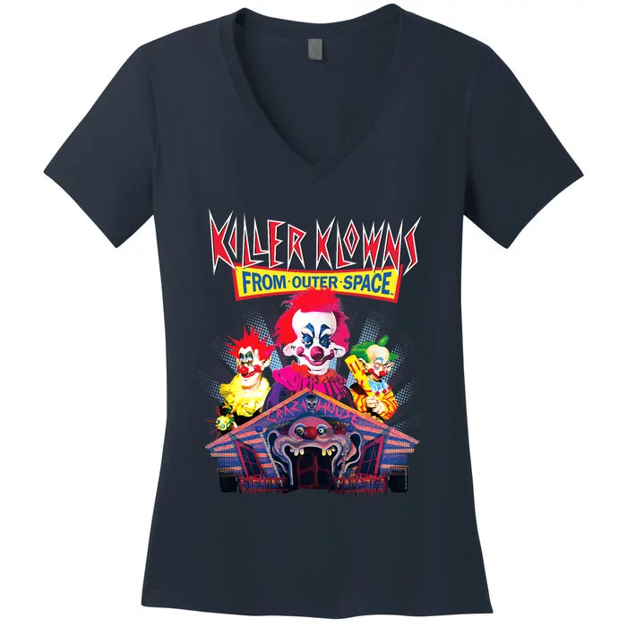 Killer Klowns From Outer Space Crazy House Women's V-Neck T-Shirt