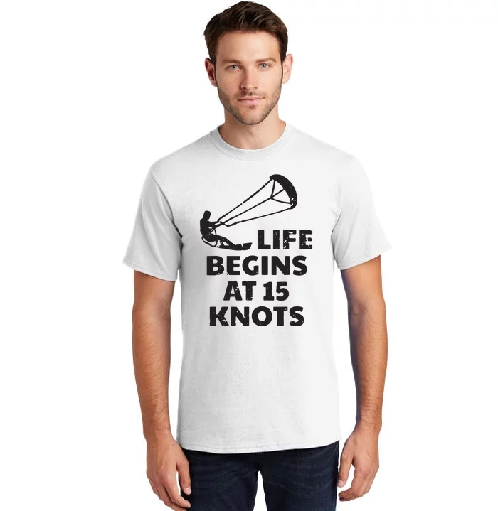 Kiteboarding Kitesurfing Funny 15 Knots Joke Kiteboarder Tall T-Shirt