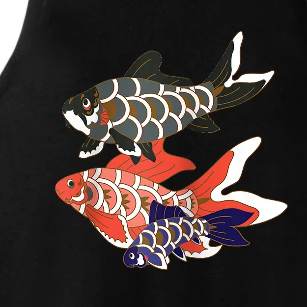 Koinobori Koi Family Raglan Baseball Ladies Tri-Blend Wicking Tank