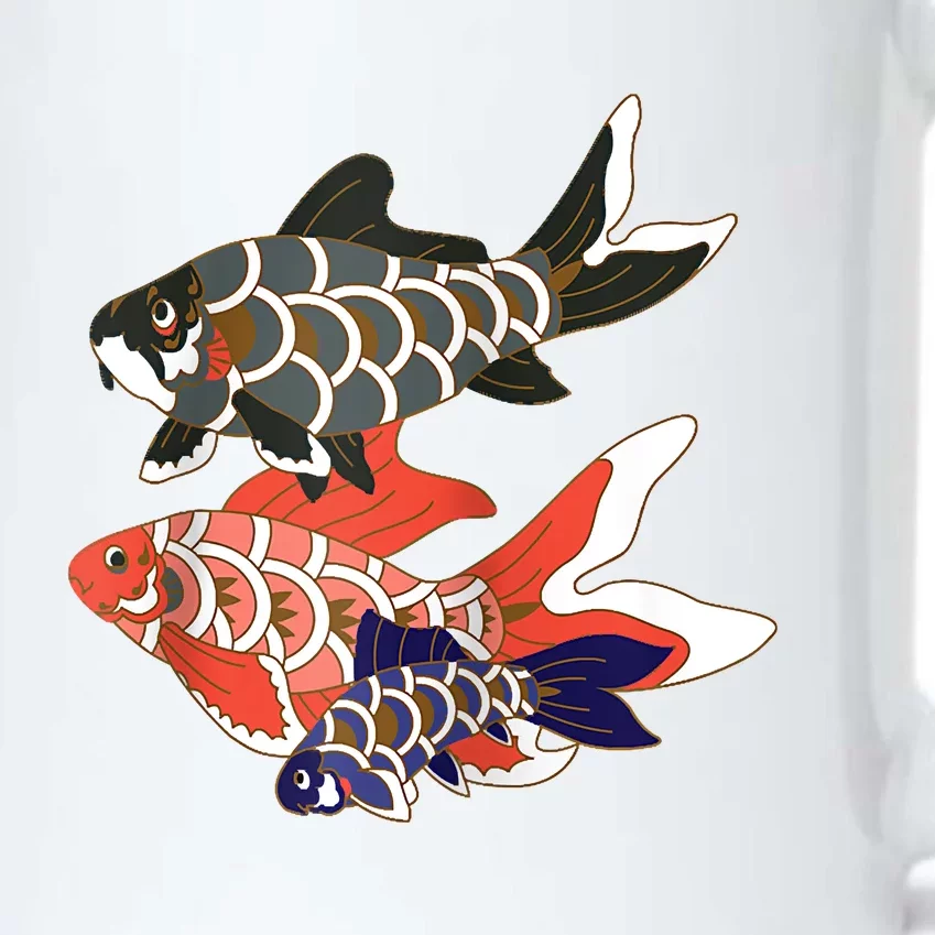 Koinobori Koi Family Raglan Baseball Black Color Changing Mug