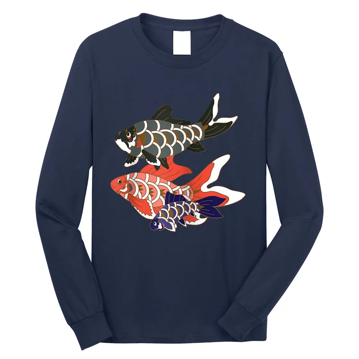 Koinobori Koi Family Raglan Baseball Long Sleeve Shirt