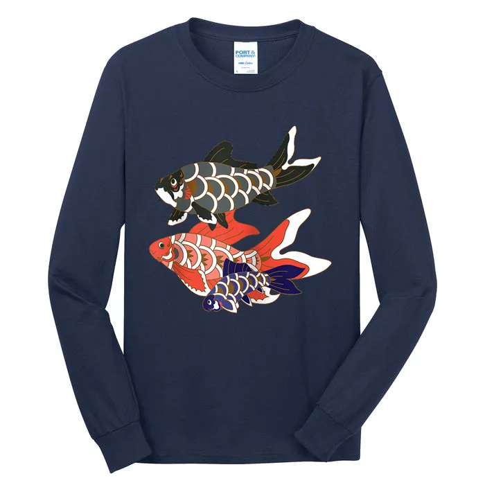 Koinobori Koi Family Raglan Baseball Tall Long Sleeve T-Shirt