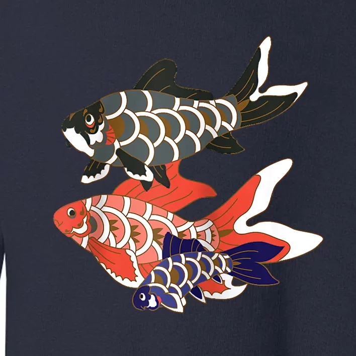 Koinobori Koi Family Raglan Baseball Toddler Sweatshirt