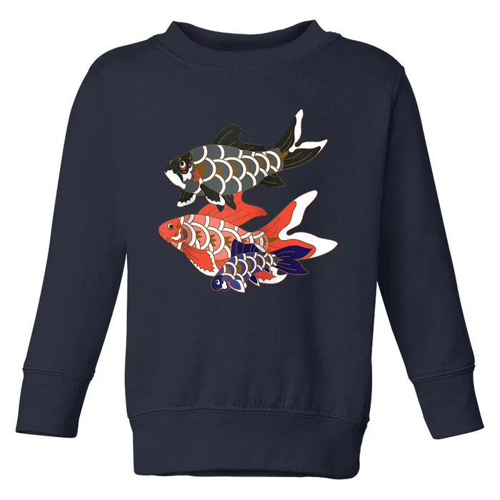 Koinobori Koi Family Raglan Baseball Toddler Sweatshirt