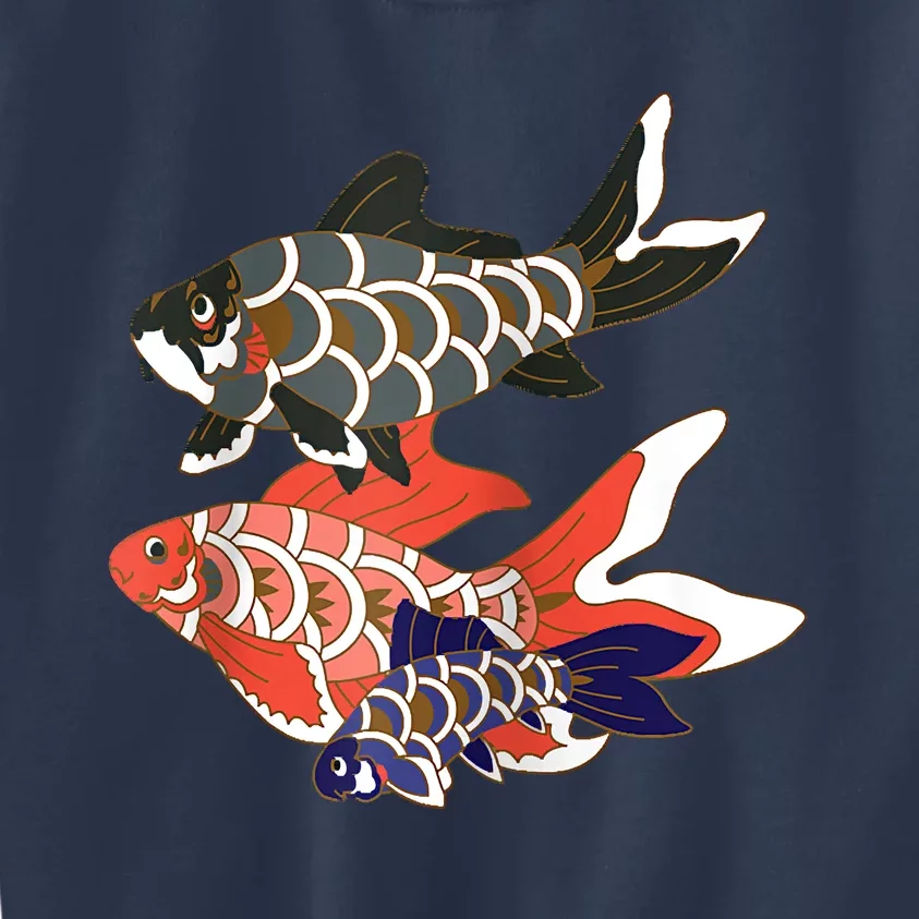 Koinobori Koi Family Raglan Baseball Kids Sweatshirt