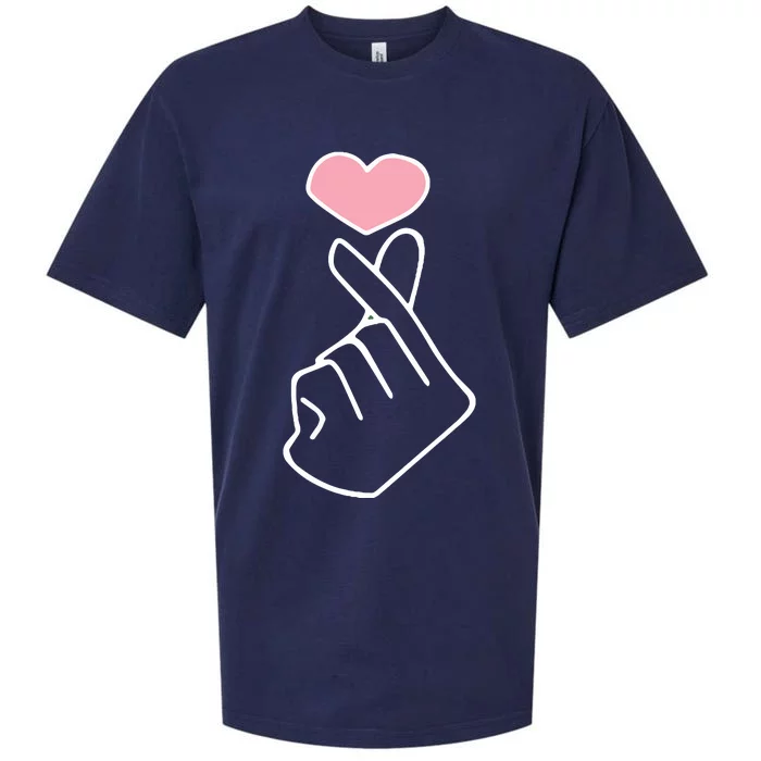 Kpop Kpop Finger Heart Korea Finger Heart Love Sueded Cloud Jersey T-Shirt