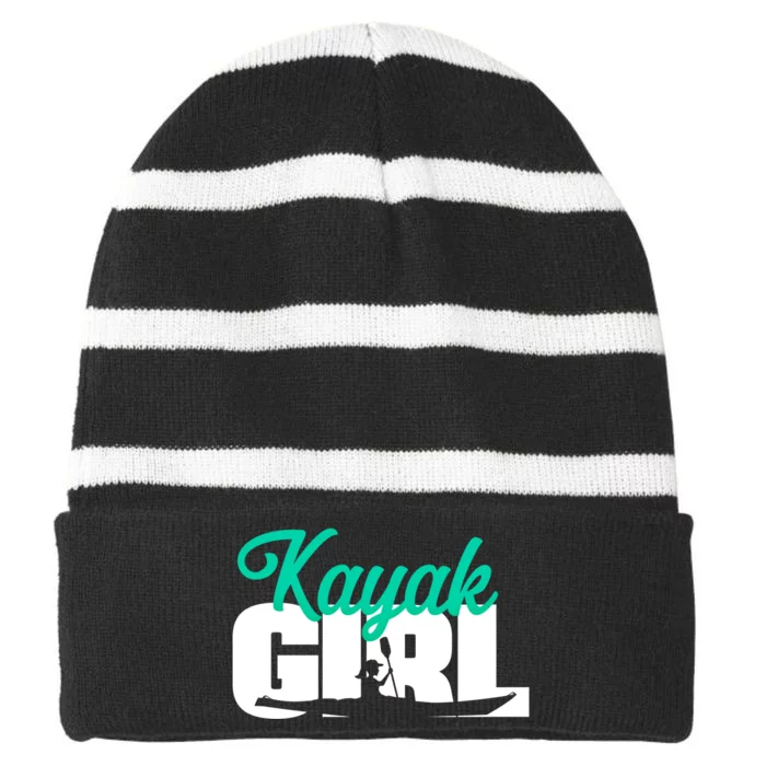 Kayaking Kayak Gift Striped Beanie with Solid Band