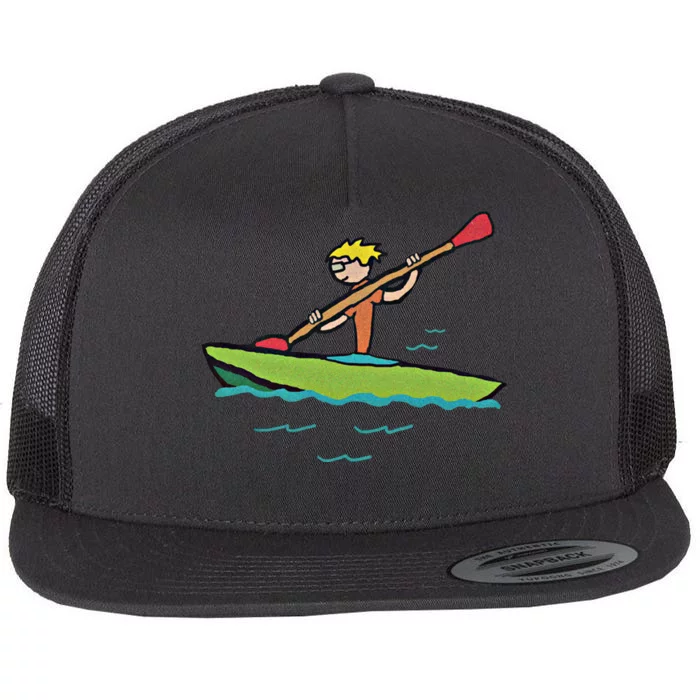 Kayaking Kayak Gift Flat Bill Trucker Hat