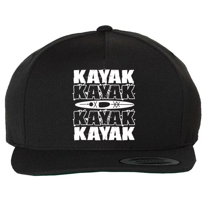 Kayak Kayak Gift Wool Snapback Cap