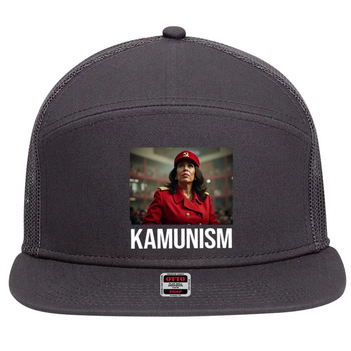 Kamunism Kamala Harris 2024 Election Communism Humor 7 Panel Mesh Trucker Snapback Hat