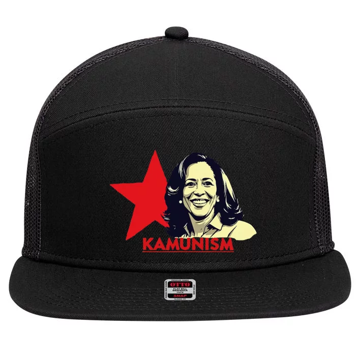 Kamunism Kamala Harris 2024 Elections Funny Trend 7 Panel Mesh Trucker Snapback Hat