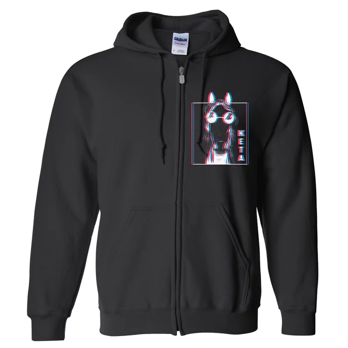 Keta Ketamine Horse Rave DJ Party Techno Full Zip Hoodie