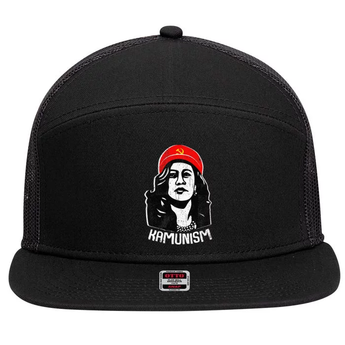 Kamunism Kamala Harris 2024 Election Communism Humor 7 Panel Mesh Trucker Snapback Hat