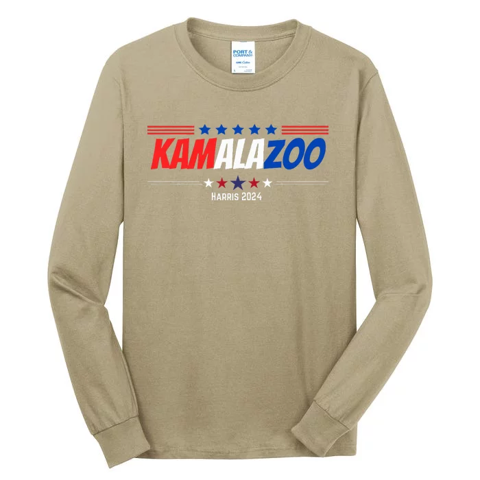 Kamalazoo Kamala Harris 2024 Funny Political Sayings Tall Long Sleeve T-Shirt