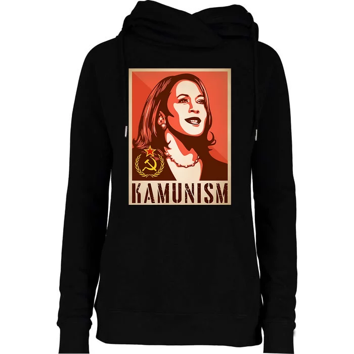 Kamunism Kamala Harris Communism Womens Funnel Neck Pullover Hood