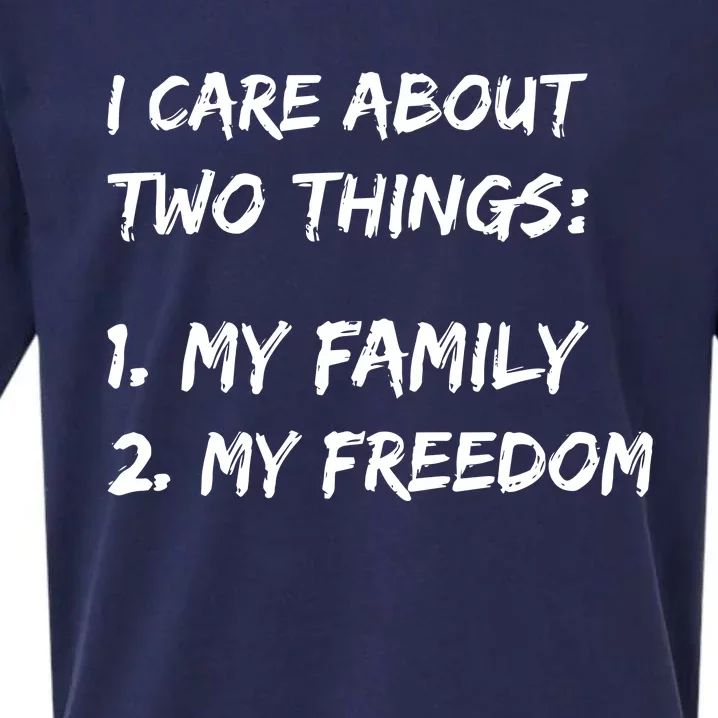 Kat Kanada I Care About Two Things 1 My Family 2 My Freedom Sueded Cloud Jersey T-Shirt