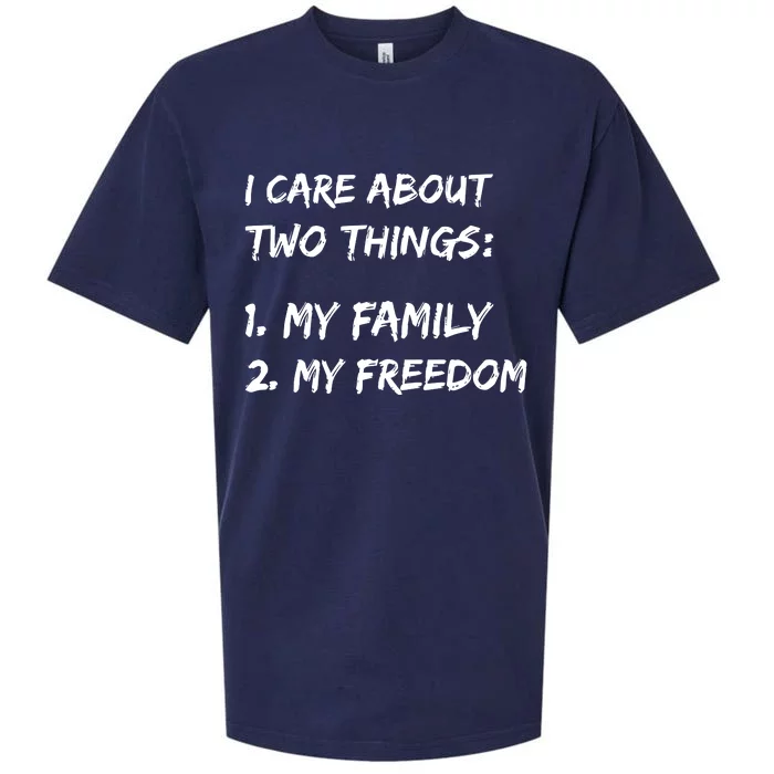 Kat Kanada I Care About Two Things 1 My Family 2 My Freedom Sueded Cloud Jersey T-Shirt