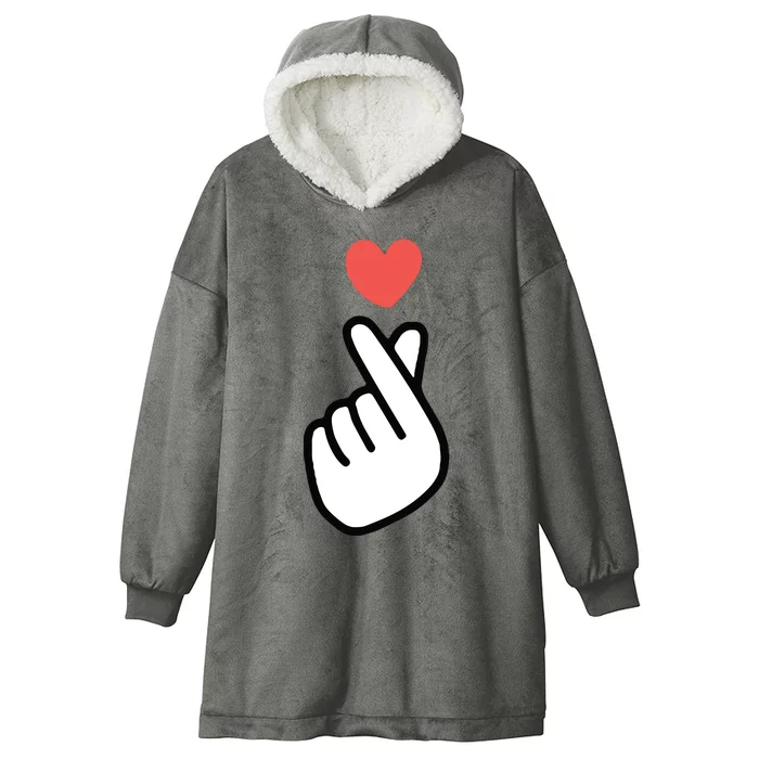 Korean KPOP I Love You Saranghae Hand Heart Symbol Hooded Wearable Blanket