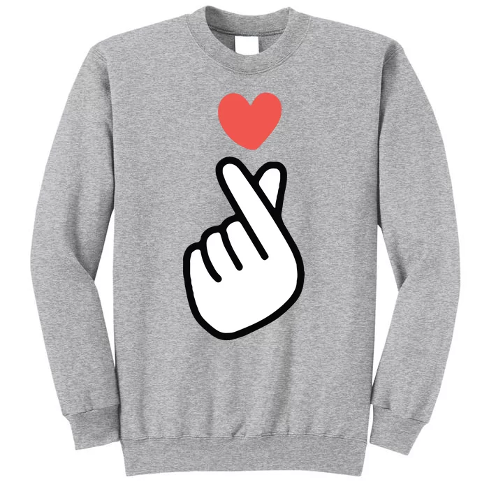 Korean KPOP I Love You Saranghae Hand Heart Symbol Tall Sweatshirt