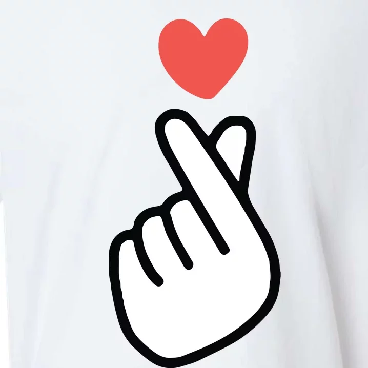 Korean KPOP I Love You Saranghae Hand Heart Symbol Sueded Cloud Jersey T-Shirt