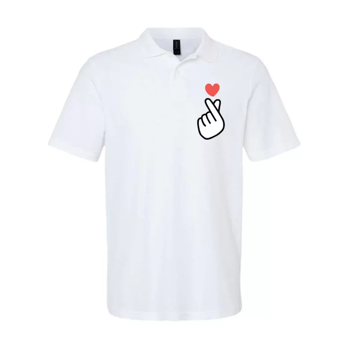 Korean KPOP I Love You Saranghae Hand Heart Symbol Softstyle Adult Sport Polo