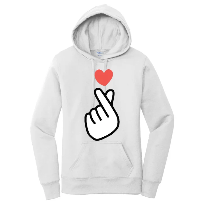 Korean KPOP I Love You Saranghae Hand Heart Symbol Women's Pullover Hoodie