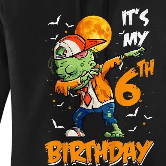 Kids Kids Its My 6th Birthday Dabbing Zombie Halloween Costume Women's Pullover Hoodie