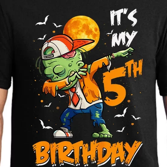 Kids Kids Its My 5th Birthday Dabbing Zombie Halloween Costume Pajama Set