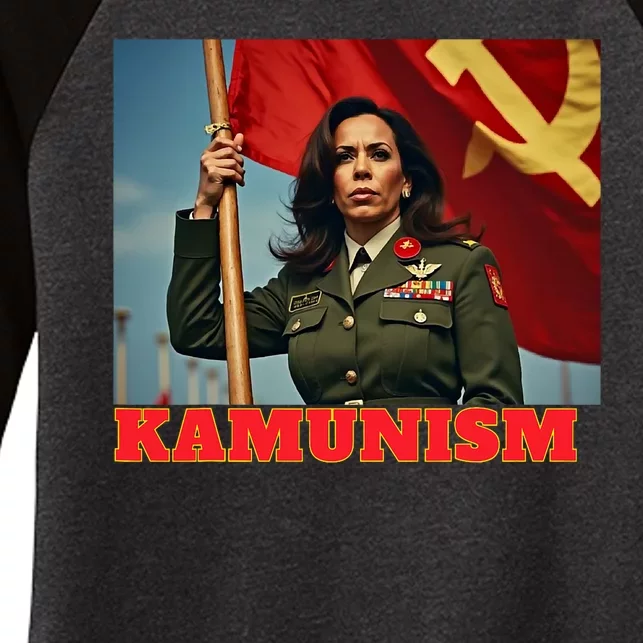 Kammunism Kamunism Komrade Comrade Kamala Forward Women's Tri-Blend 3/4-Sleeve Raglan Shirt