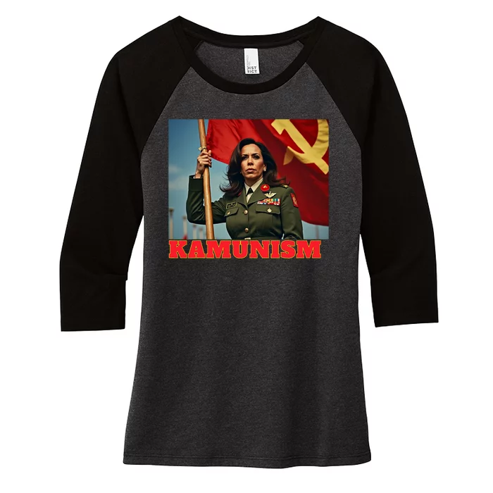 Kammunism Kamunism Komrade Comrade Kamala Forward Women's Tri-Blend 3/4-Sleeve Raglan Shirt