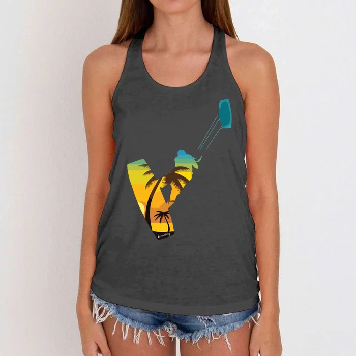 KITE Kiteboarding Kitesurfing Surf For Kitsurfer Surfer Women's Knotted Racerback Tank