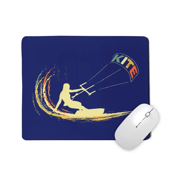 Kite Kiteboarding Kitesurfing Surf Vintage Retro Holiday Mousepad