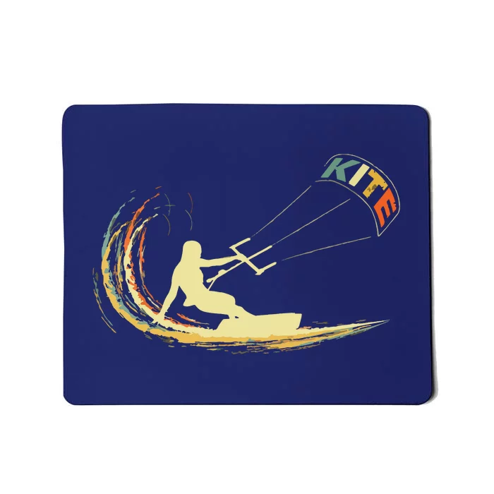 Kite Kiteboarding Kitesurfing Surf Vintage Retro Holiday Mousepad