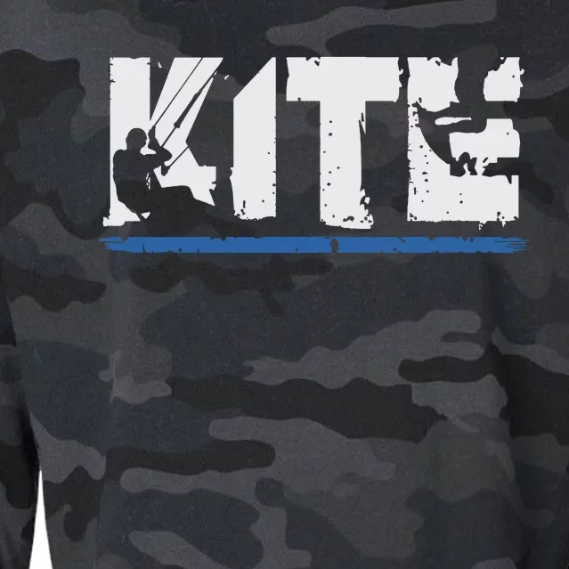 KITE Kiteboarding Kiting Kitesurfing Kitesurf Gift Cropped Pullover Crew