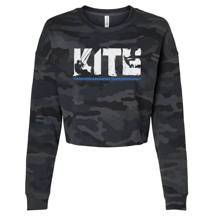 KITE Kiteboarding Kiting Kitesurfing Kitesurf Gift Cropped Pullover Crew