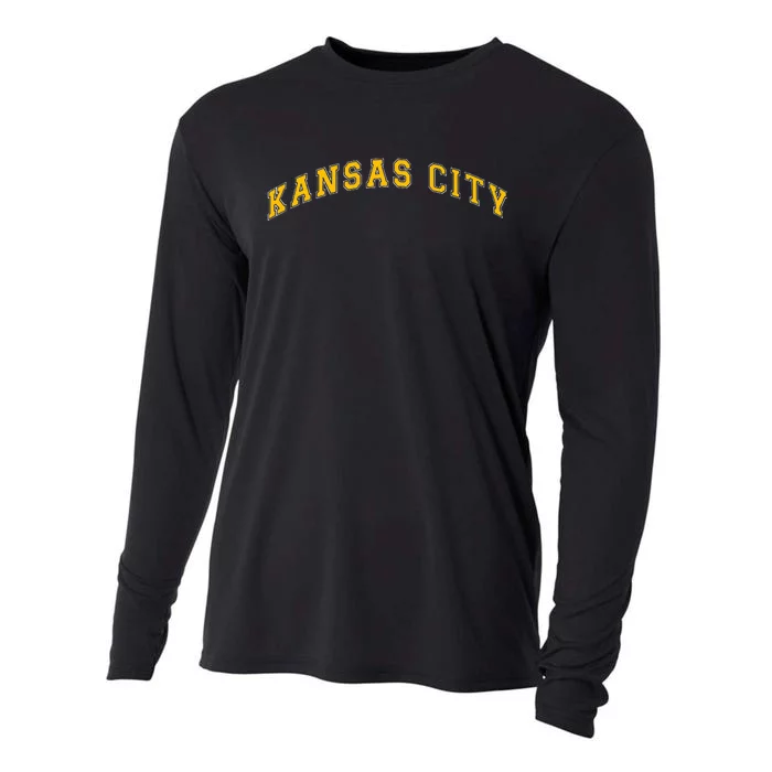 Kool Kc Kansas City Retro Vintage Varsity Style Outfit Kc Cooling Performance Long Sleeve Crew