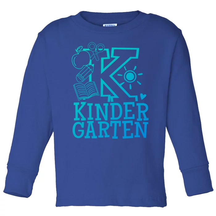 K Kinder Kindergarten Teacher Team Gift Toddler Long Sleeve Shirt