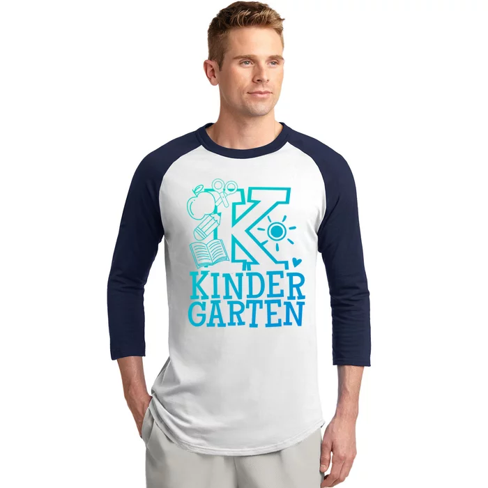 K Kinder Kindergarten Teacher Team Gift Baseball Sleeve Shirt