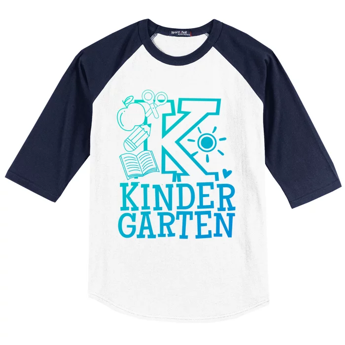 K Kinder Kindergarten Teacher Team Gift Baseball Sleeve Shirt