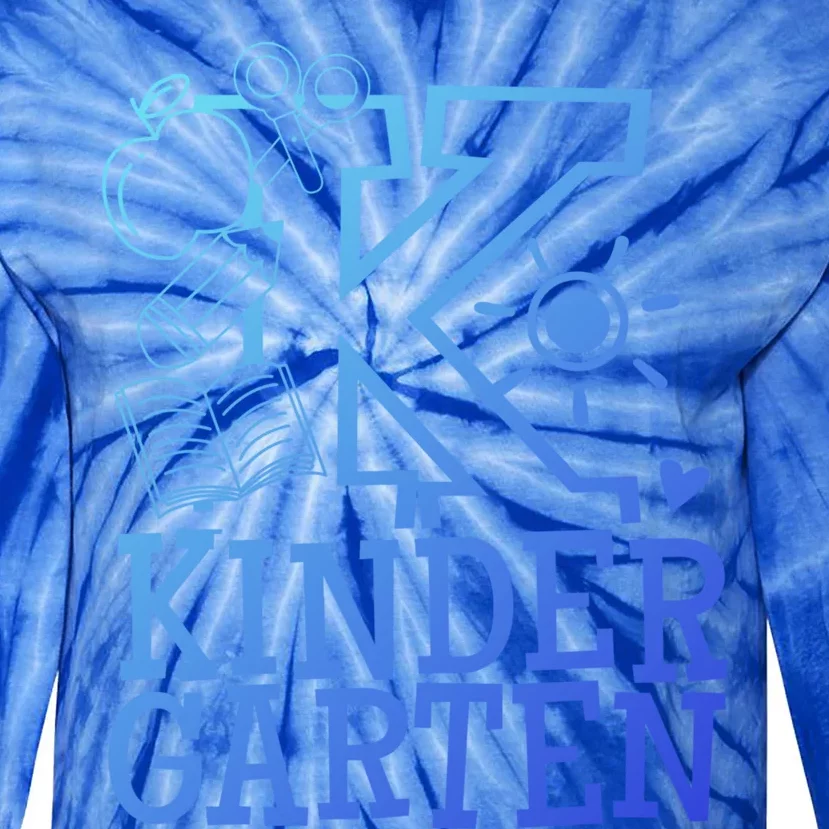 K Kinder Kindergarten Teacher Team Gift Tie-Dye Long Sleeve Shirt